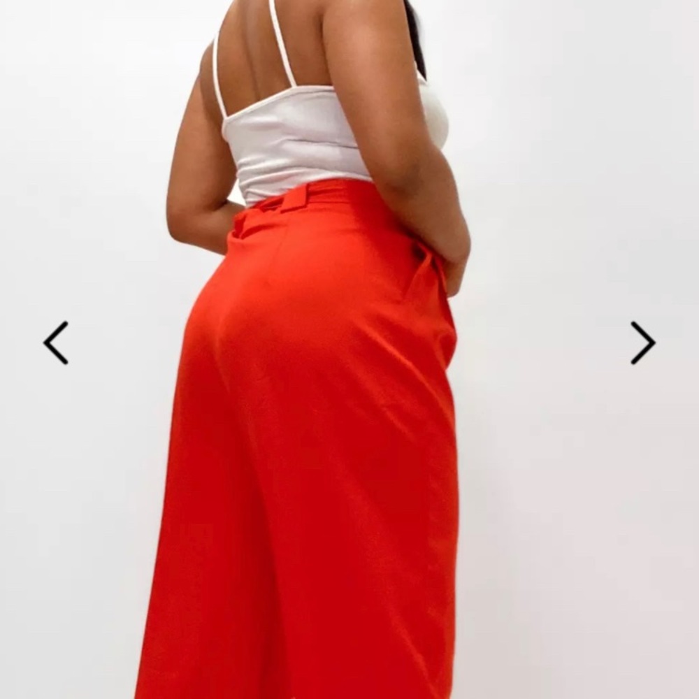 Burnt Orange highwaisted belted cigarette pants - Picture 6 of 6
